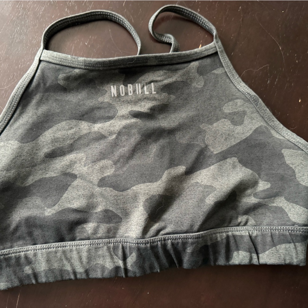 NOBULL Gray Camo High Neck Sports Top - L